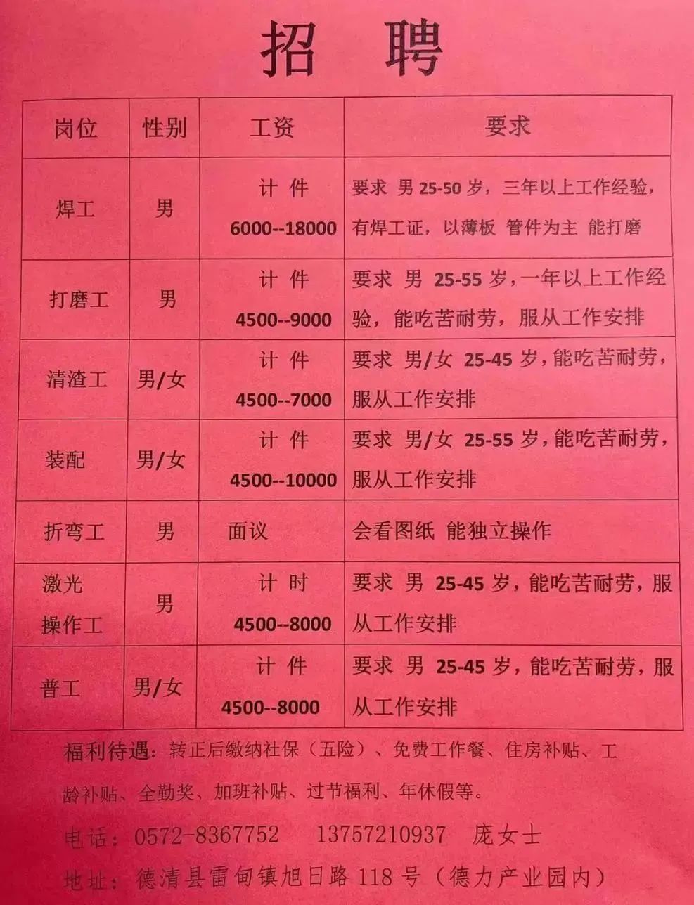 武邑招工招聘最新信息概覽