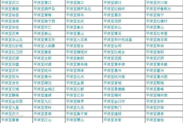 平涼最新火車時刻表詳解
