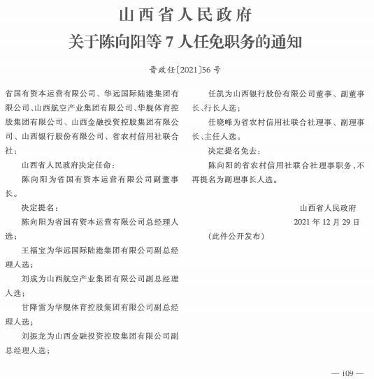 山西省最新人事任免動態